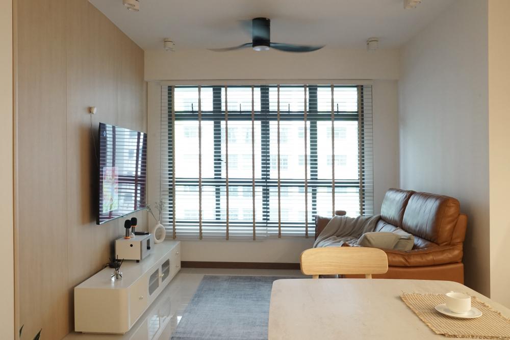 Scandinavian Living Room with Sofa and TV