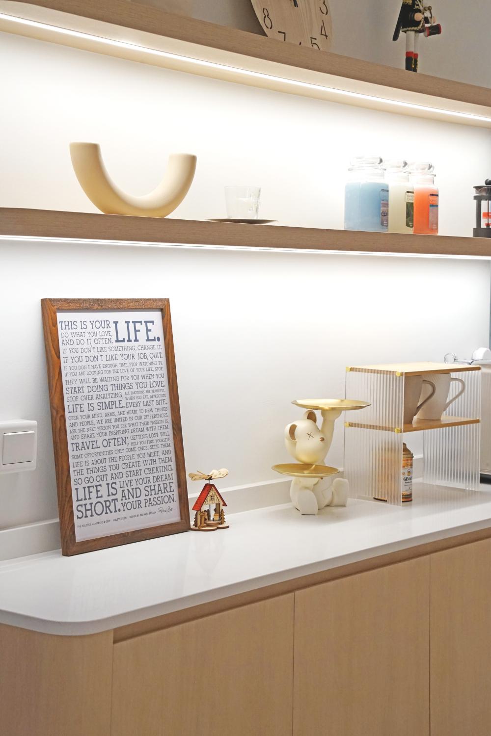 Scandinavian Pantry with Kitchen Island and Kitchen Accessories
