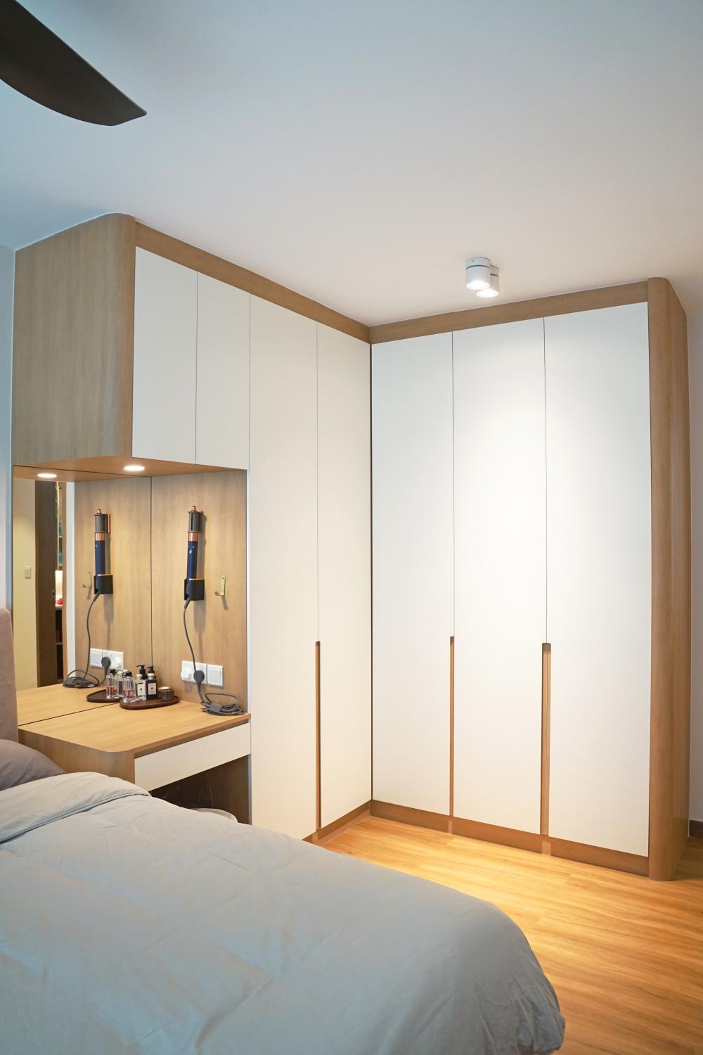 Scandinavian Bedroom with Mirror and Clothes Storage