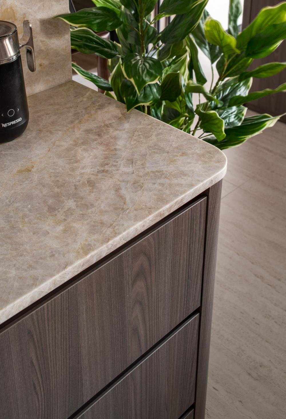 Contemporary Kitchen with Countertop and Homogeneous Tiles