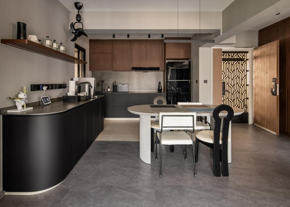 Industrial Kitchen with Countertop and Kitchen Island