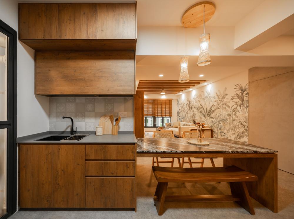 Asian Pantry with Console Table and Tableware