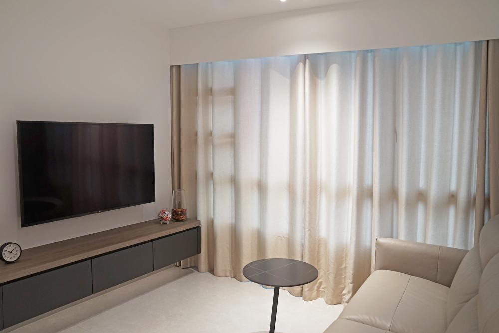 Modern Living Room with TV Console and Sofa