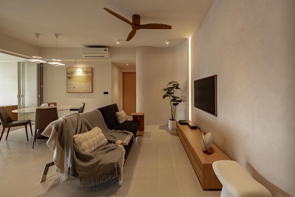 Modern Living Room with Feature Wall and Painted Feature Wall