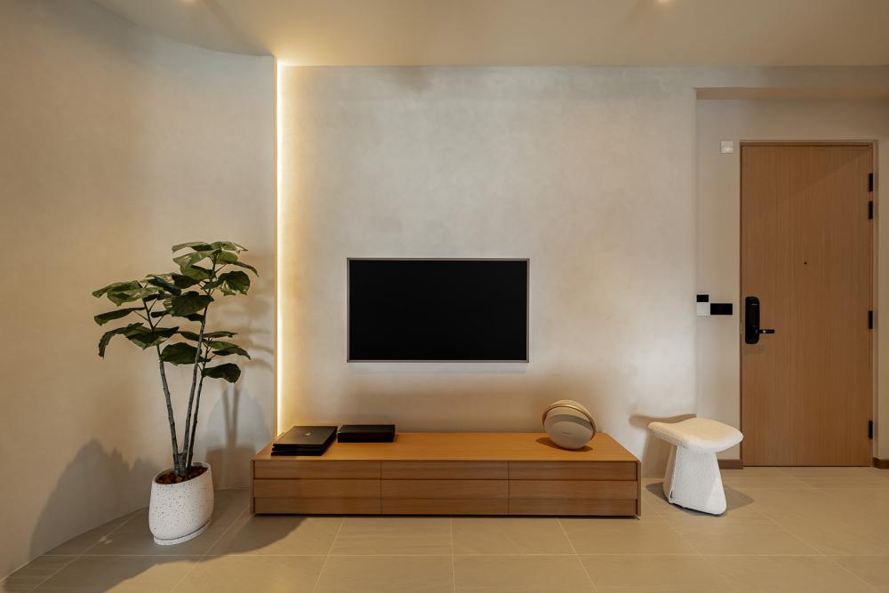 Modern Living Room with Feature Wall and Painted Feature Wall
