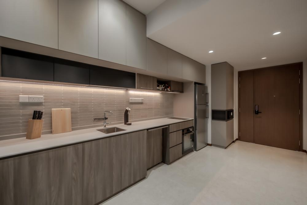 Modern Kitchen with Countertop and Kitchen Accessories