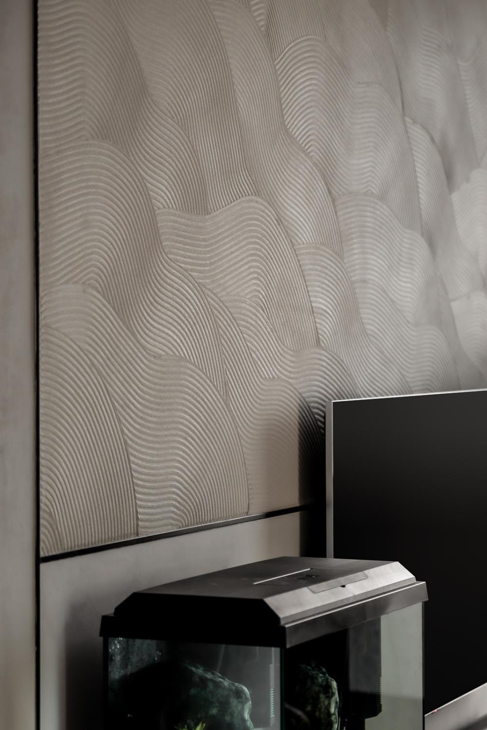 Modern Living Room with Feature Wall and Artwork