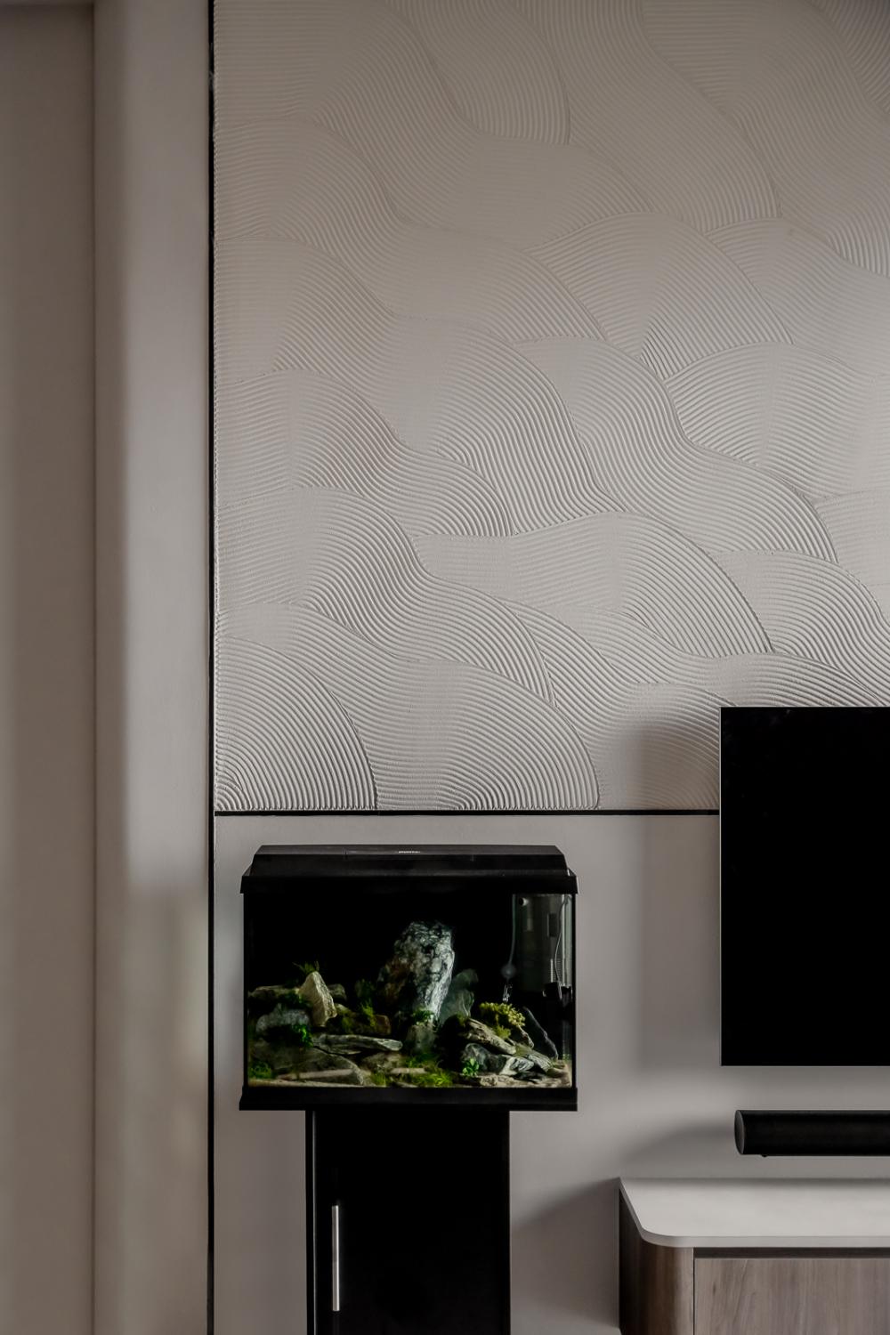 Modern Living Room with TV Console and Feature Wall