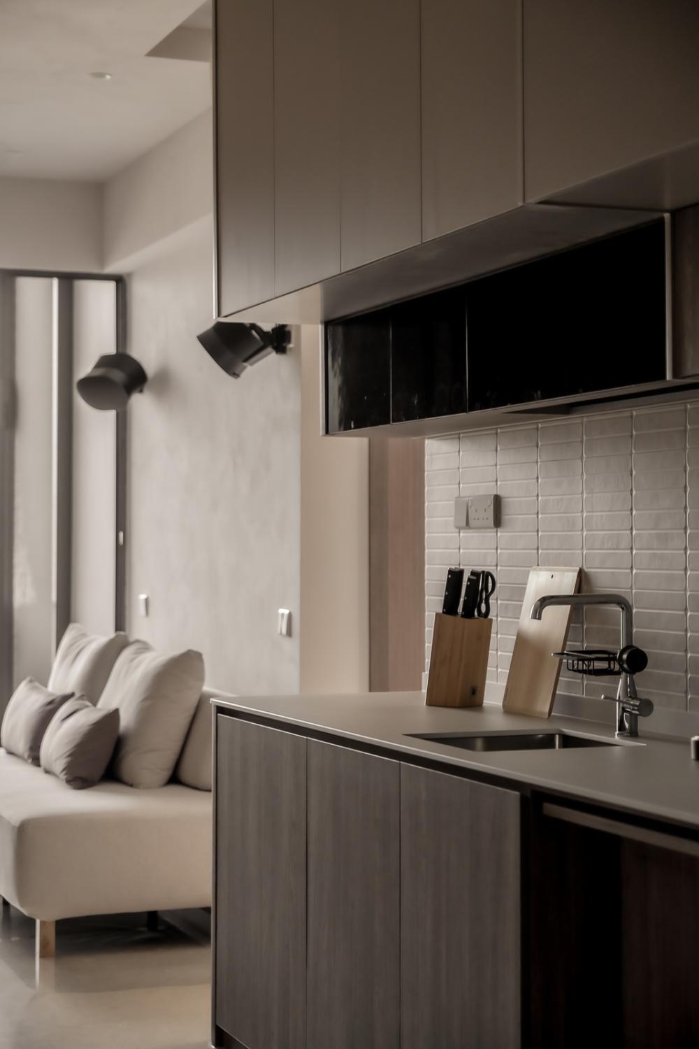Modern Kitchen with Countertop and Kitchen Tap