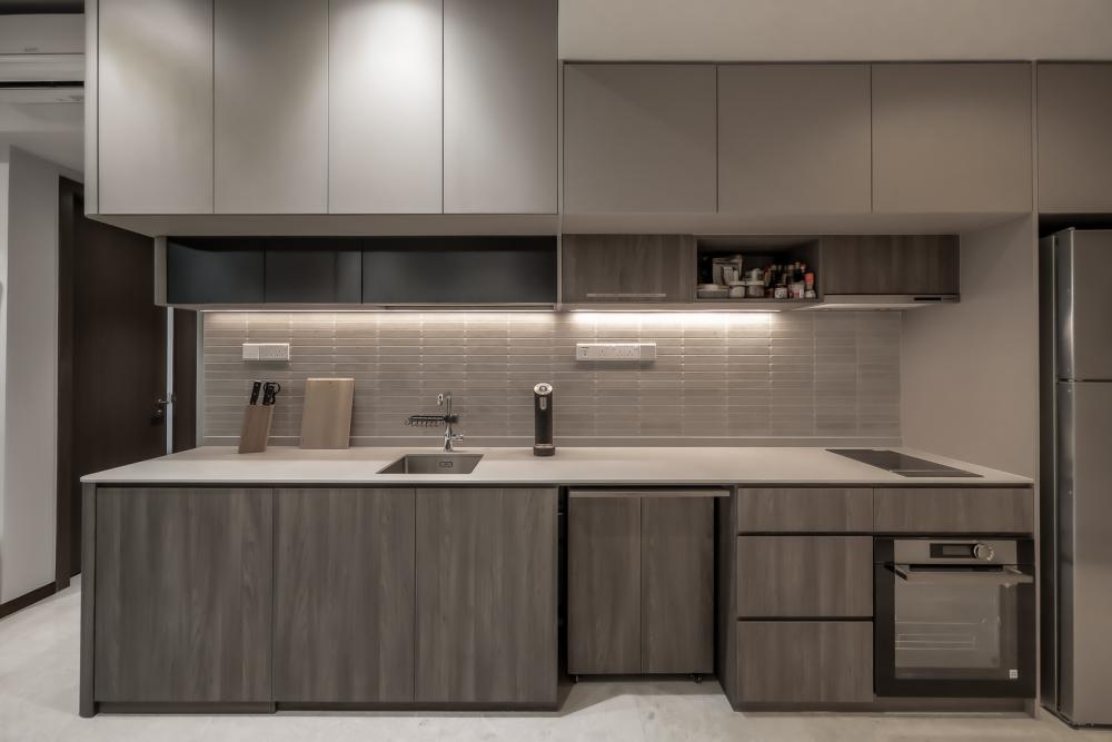 Modern Kitchen with Countertop and Kitchen Accessories