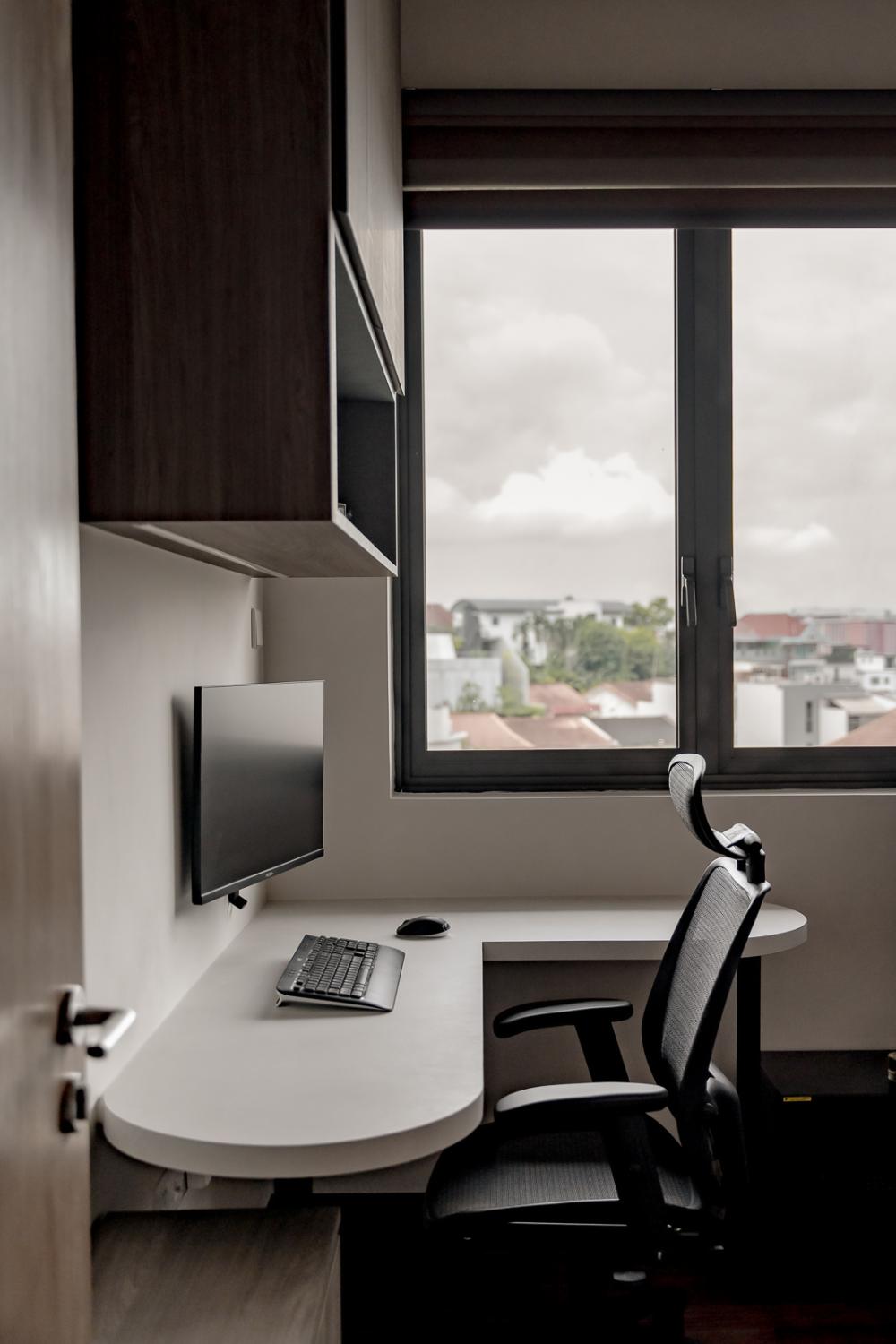 Modern Study with Bookshelf and Desk