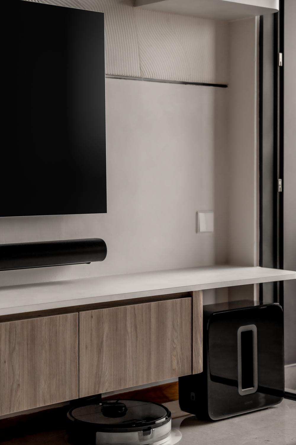 Modern Living Room with TV Console and TV