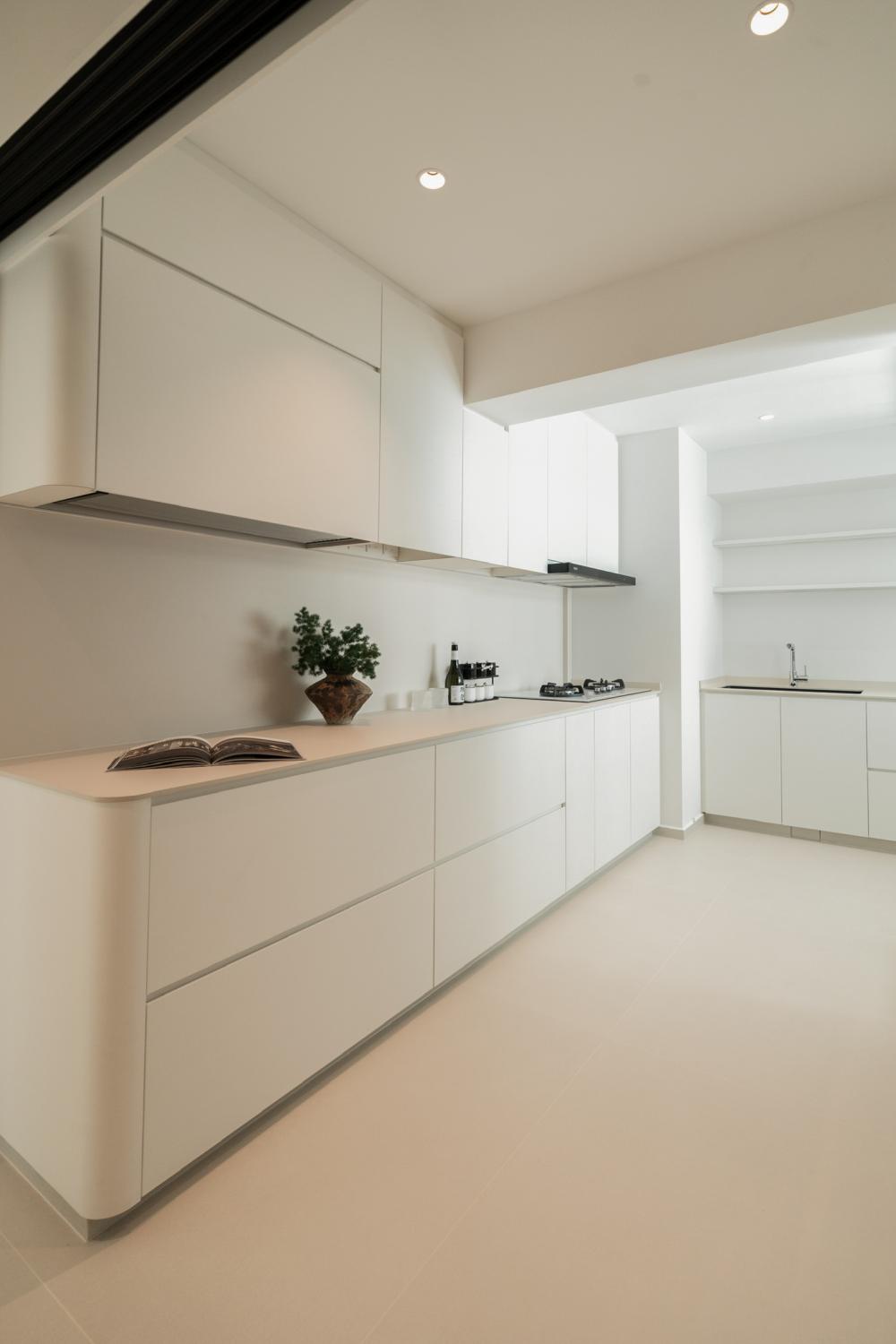 Minimalist Kitchen with Countertop and Kitchen Accessories