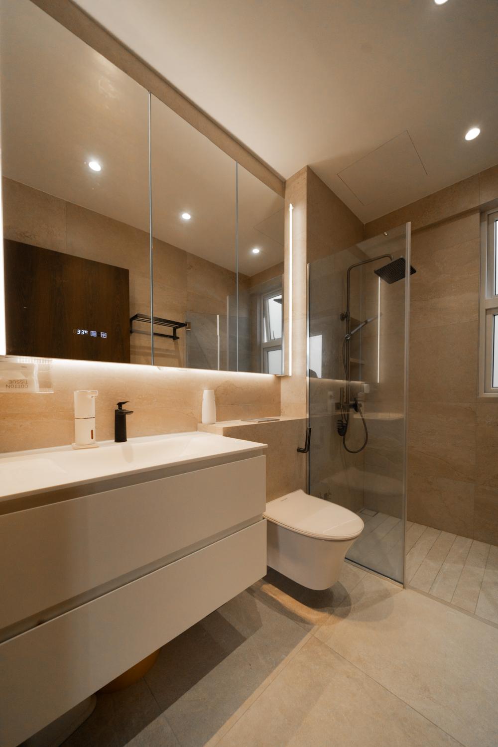 Modern Bathroom with Mirror and Bathroom Mirrors