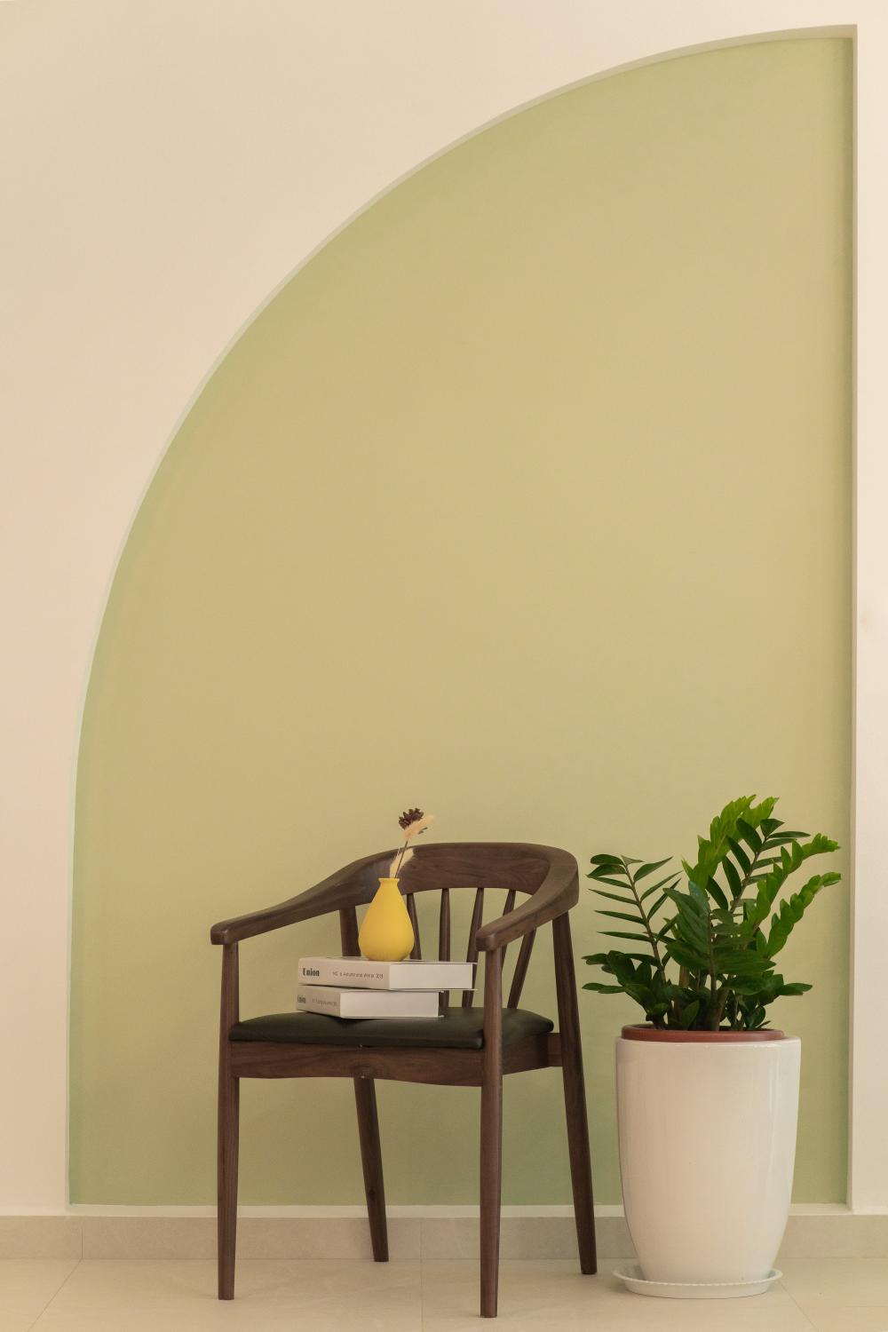 Minimalist Living Room with Feature Wall and Green Wall
