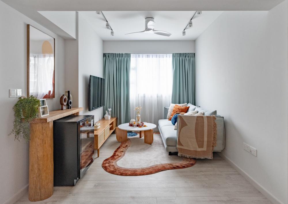 Scandinavian Living Room with Lighting and Lamps