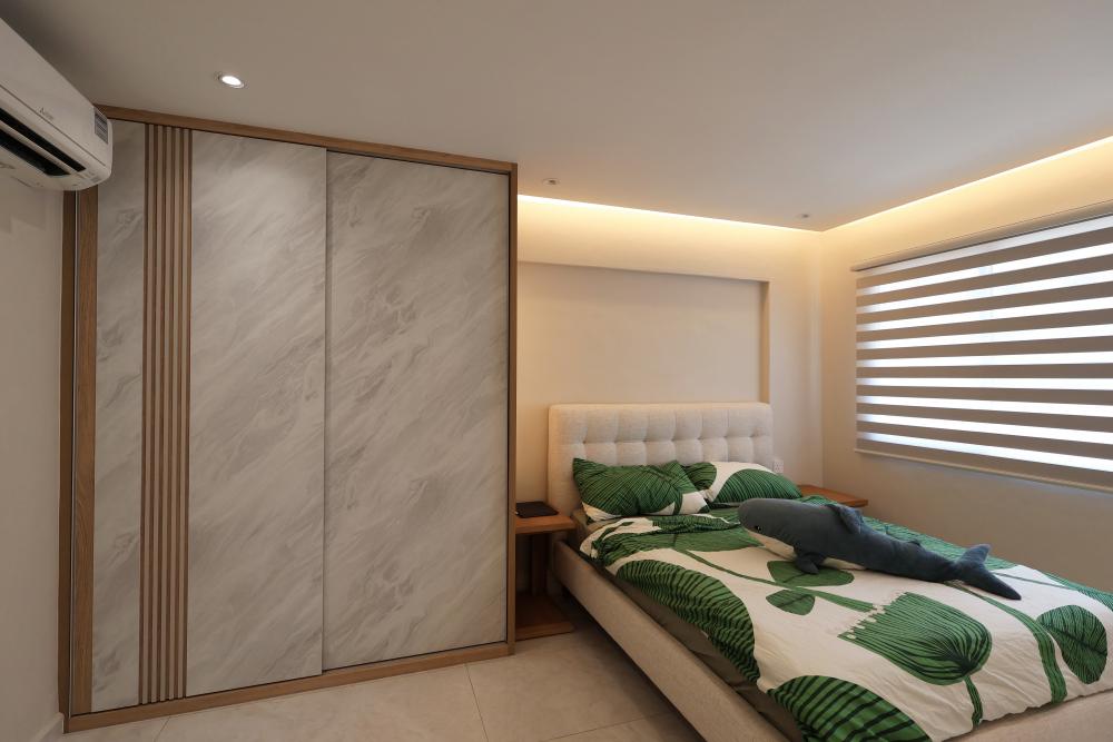 Contemporary Bedroom with Ceiling Light and Wardrobe