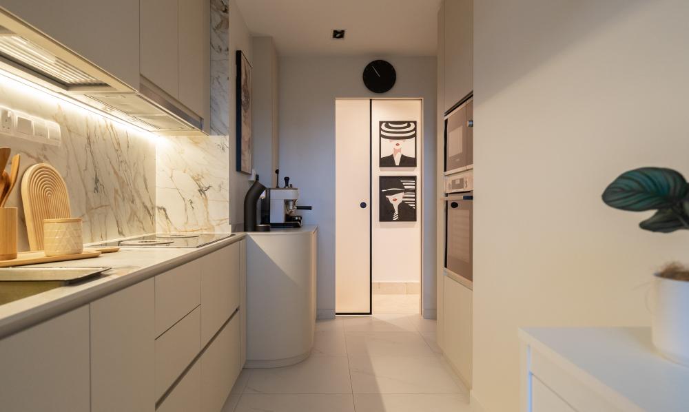 Vintage Kitchen with Countertop and Kitchen Window