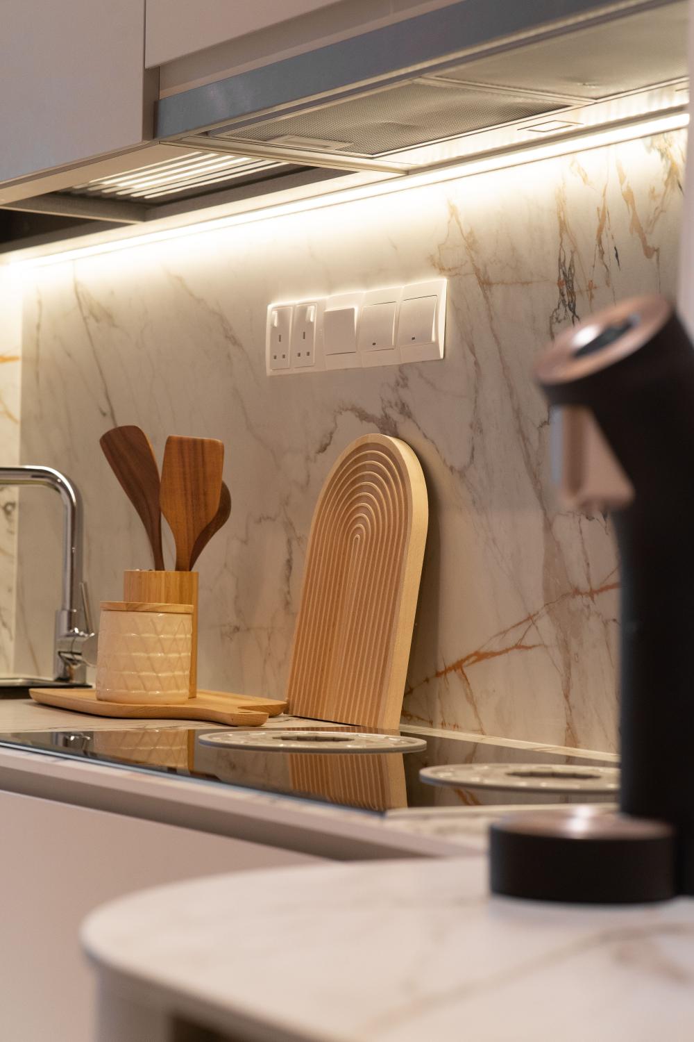 Vintage Kitchen with Countertop and Open Kitchen