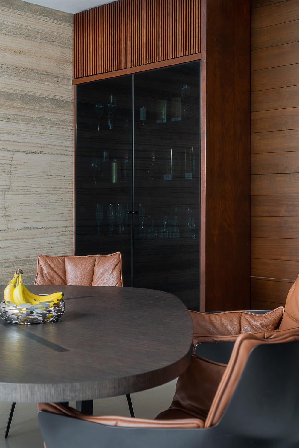 Contemporary Dining Room with Cove Lighting and Panelling