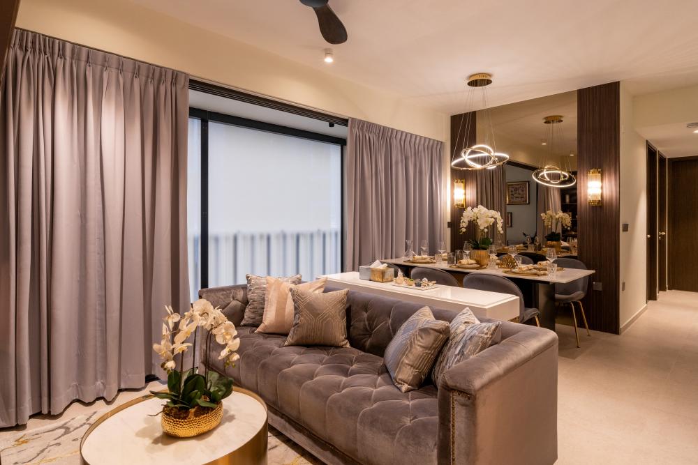 Modern Gaming Room with TV Console and Sofa