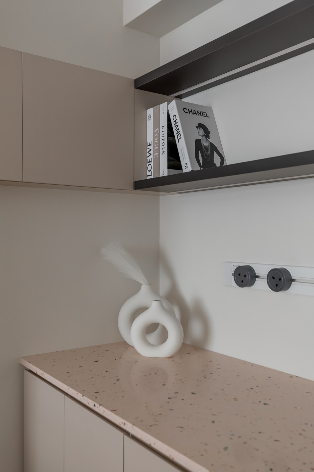 Contemporary Entryway with Countertop and Storage Cabinets