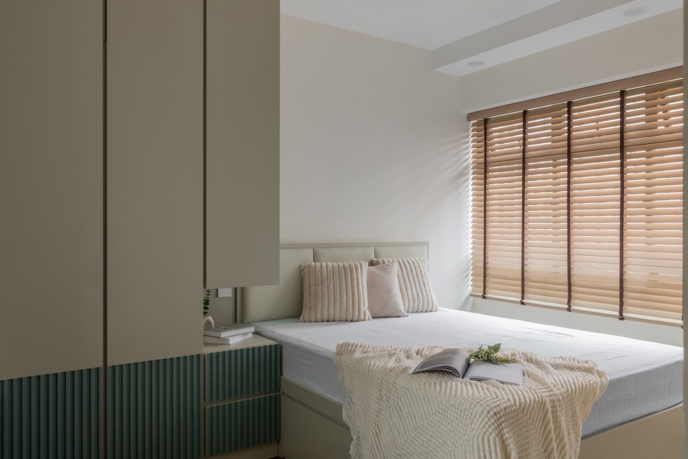 Contemporary Bedroom with Wardrobe and Built-in Bed