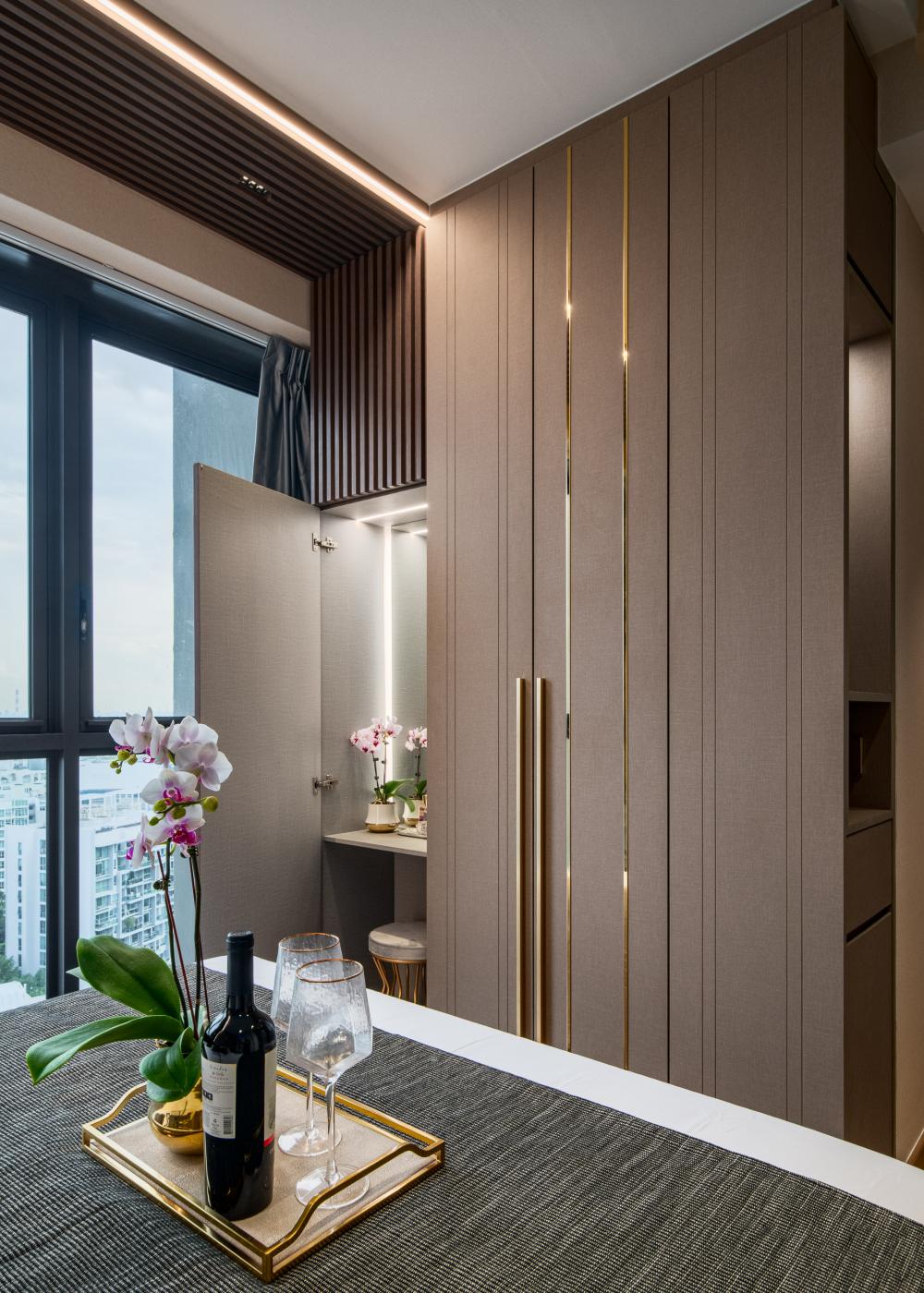 Modern Balcony with Window Shutters and Window Grille