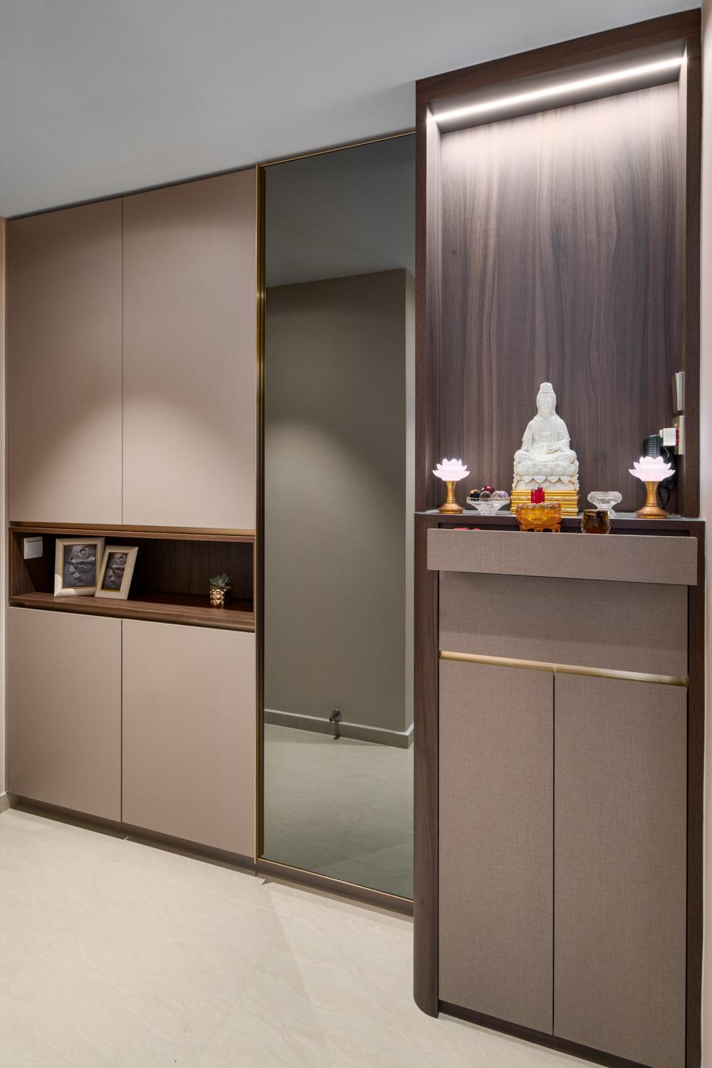 Modern Home Gym with Storage Cabinets and Gym Equipment