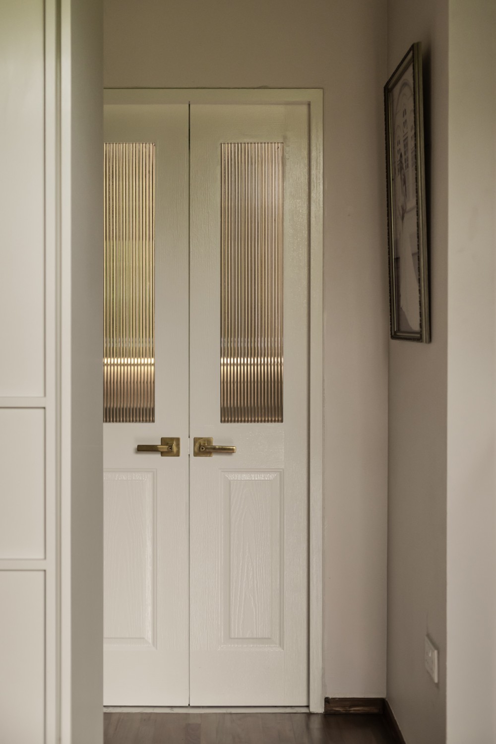 Contemporary Bathroom with Glass Door and Storage Cabinets