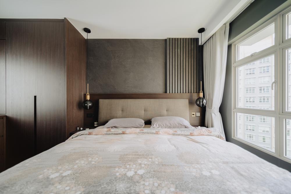 Contemporary Bedroom with Wardrobe and Built-in Bed