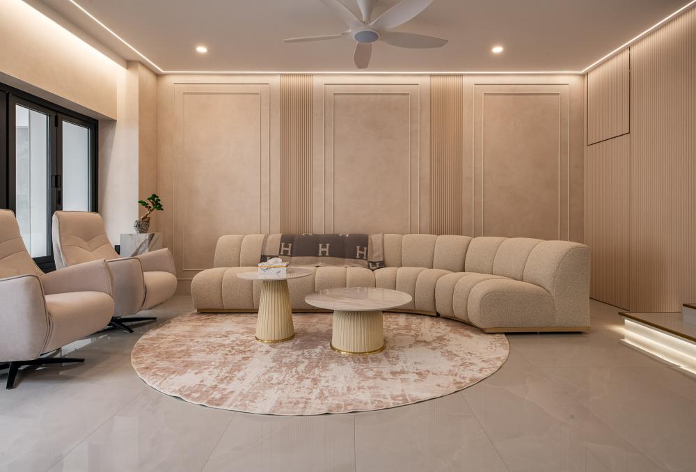 Contemporary Living Room with Sofa and Sofa Beds