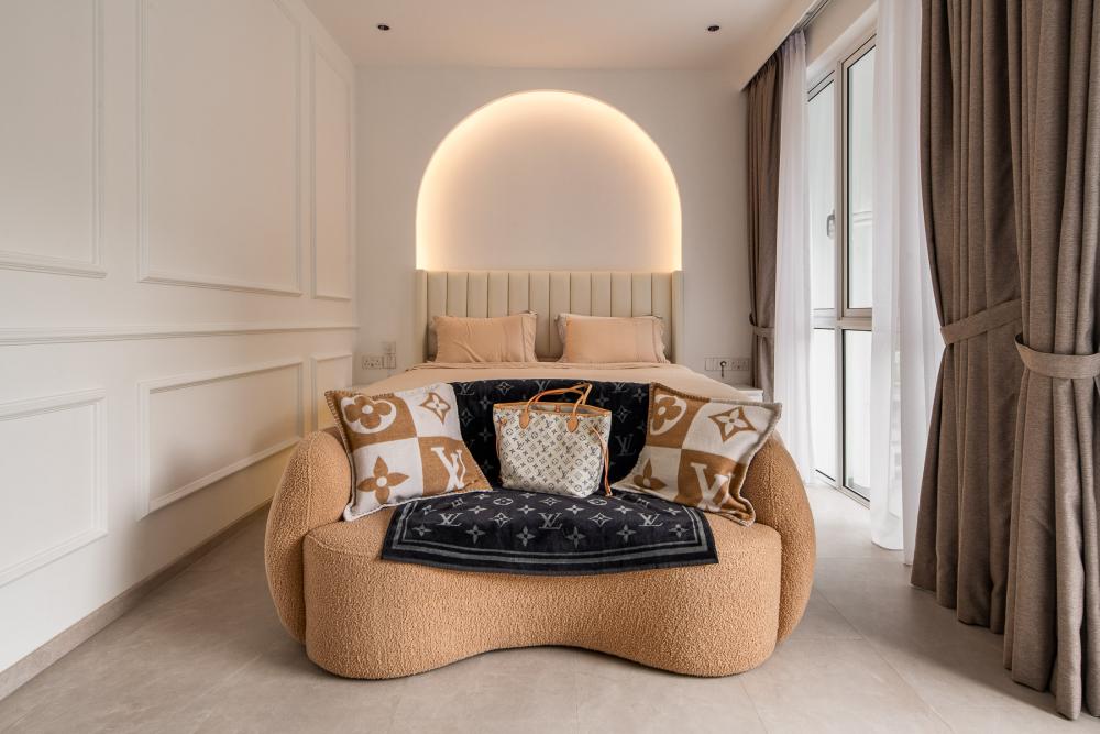 Contemporary Bedroom with Platform Bed and Cove Lighting