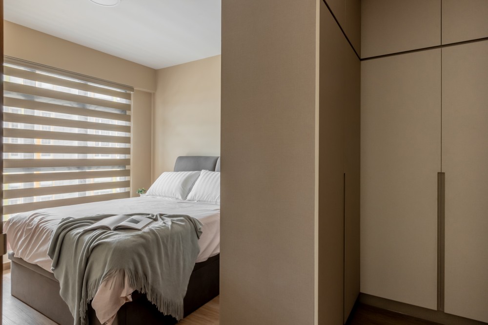 Contemporary Bedroom with Wardrobe and Bedroom Dresser
