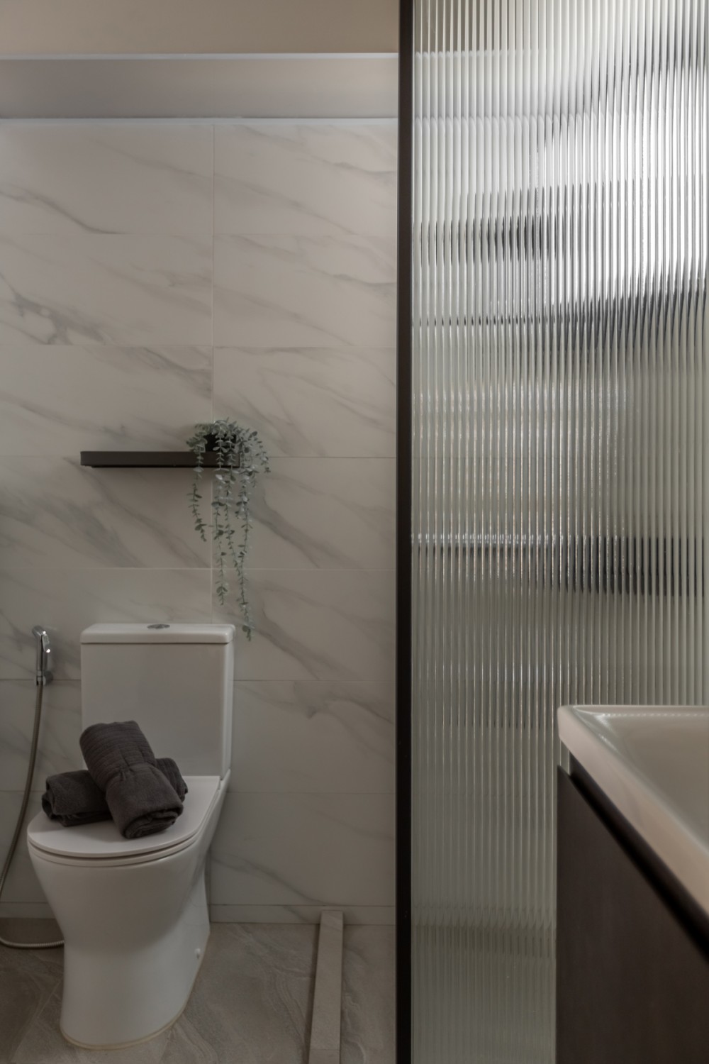 Contemporary Bathroom with Shower Screen and Bathroom Storage