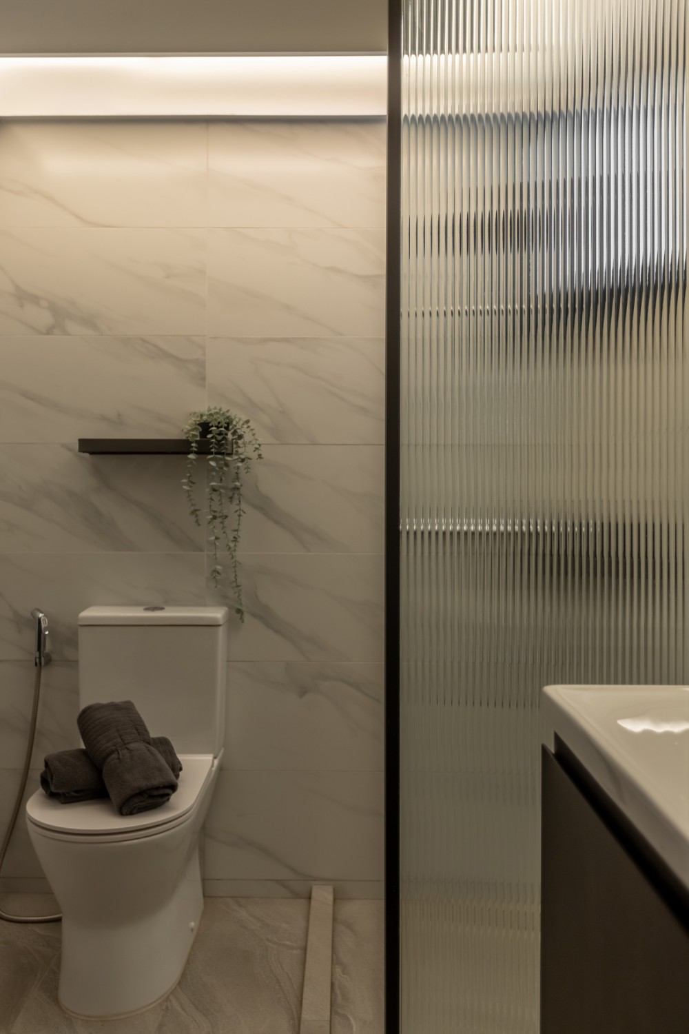 Contemporary Bathroom with Shower Screen and Bathroom Storage