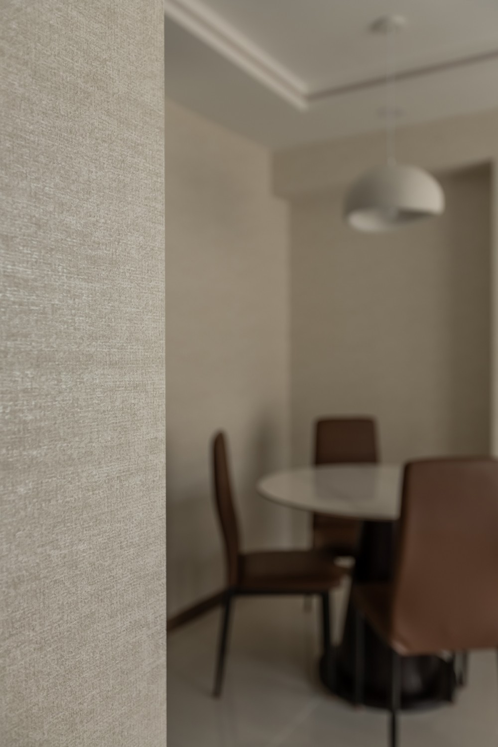 Contemporary Dining Room with Feature Wall and Dining Table