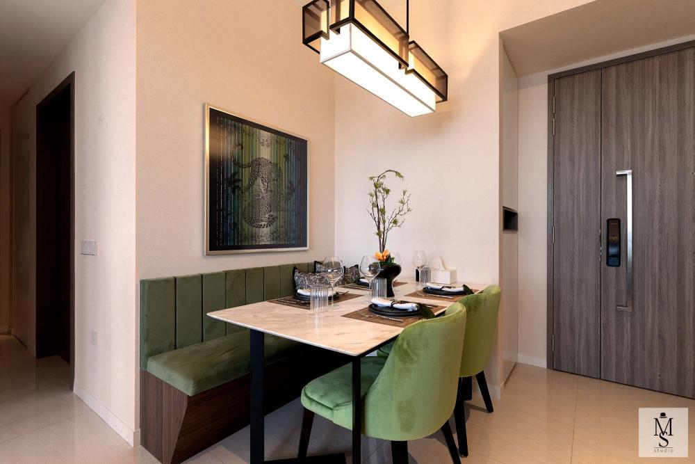 Modern Studio with Sofa and Side Table