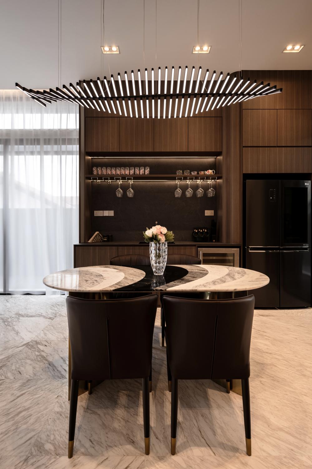 Modern Foyer with Artwork and Console Table