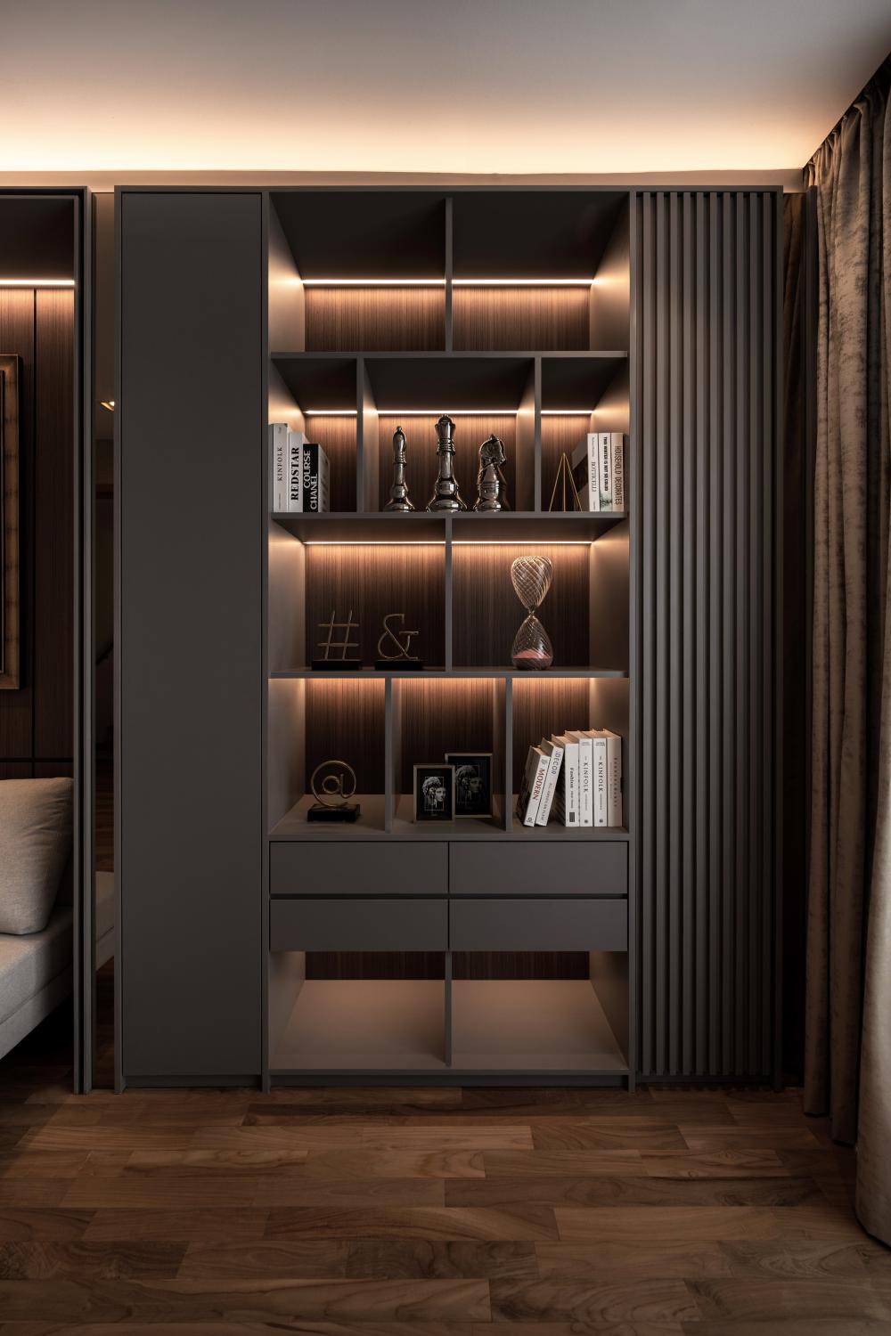 Modern Gaming Room with TV Console and Sofa