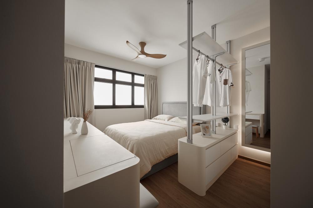 Modern Bedroom with Wardrobe and Bedside Table