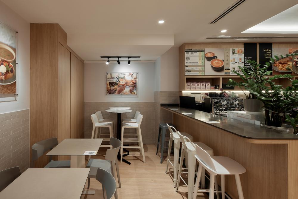 Scandinavian Restaurant with Dining Table and Dining Chairs
