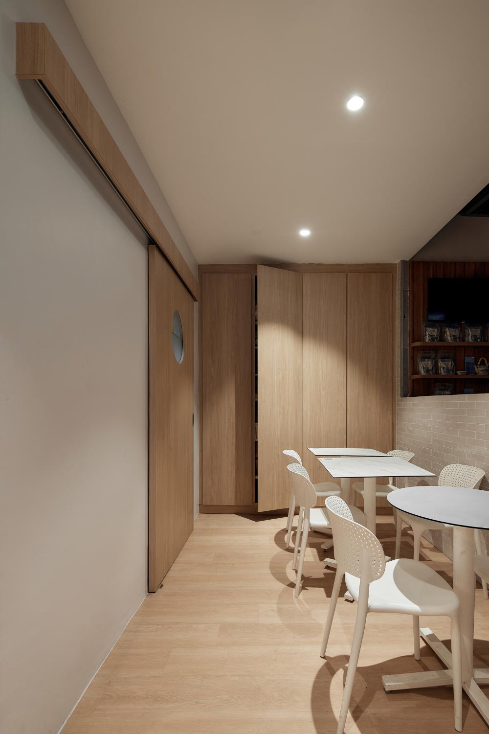 Scandinavian Restaurant with Dining Table and Dining Chairs
