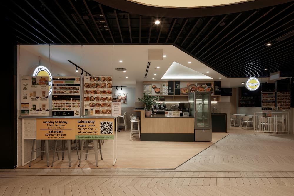 Scandinavian Restaurant with Bar Counter and Dining Table