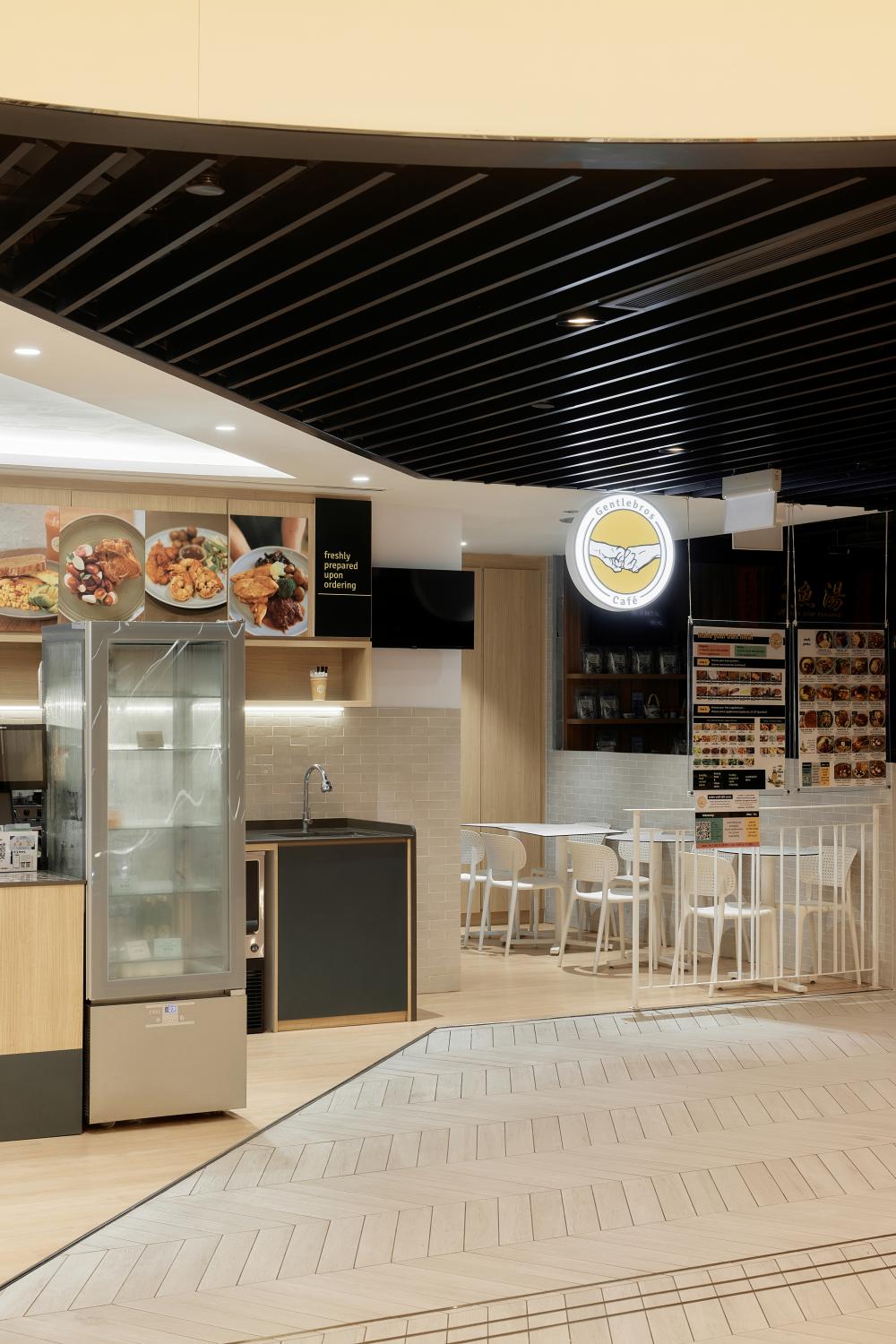 Scandinavian Restaurant with Bar Counter and Dining Table