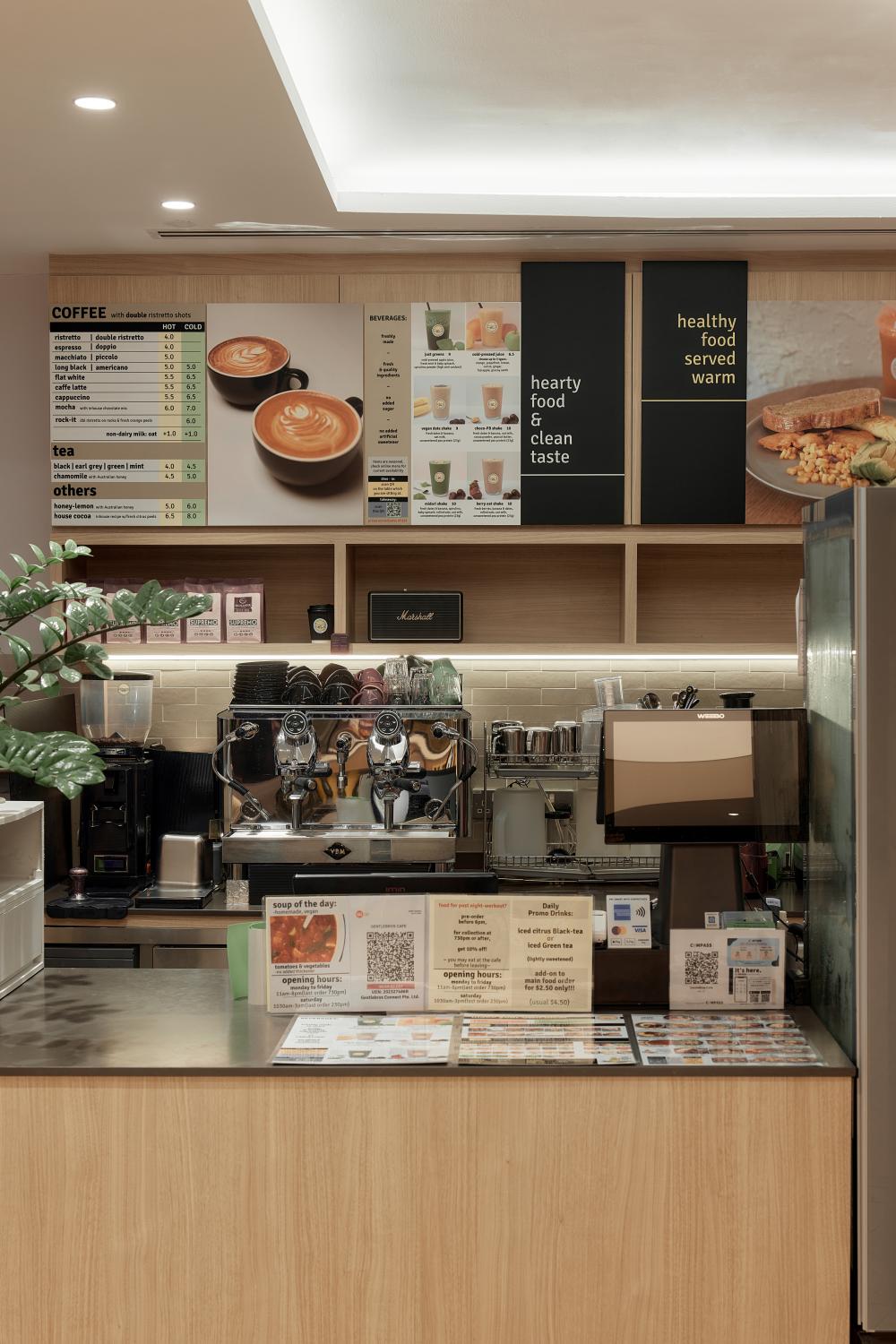 Scandinavian Restaurant with Bar Counter and Tableware