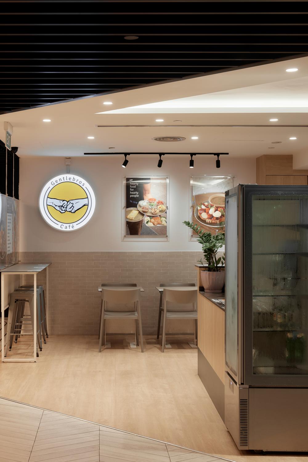 Scandinavian Restaurant with Bar Counter and Dining Table