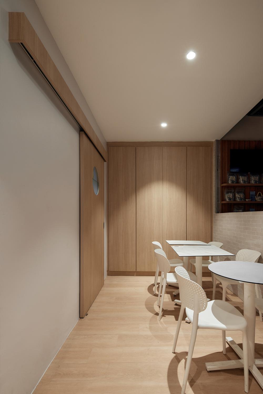 Scandinavian Restaurant with Dining Table and Dining Chairs
