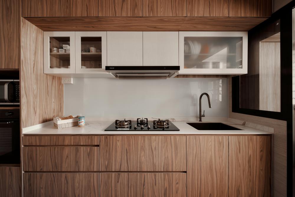Scandinavian Kitchen with Kitchen Island and Cupboard