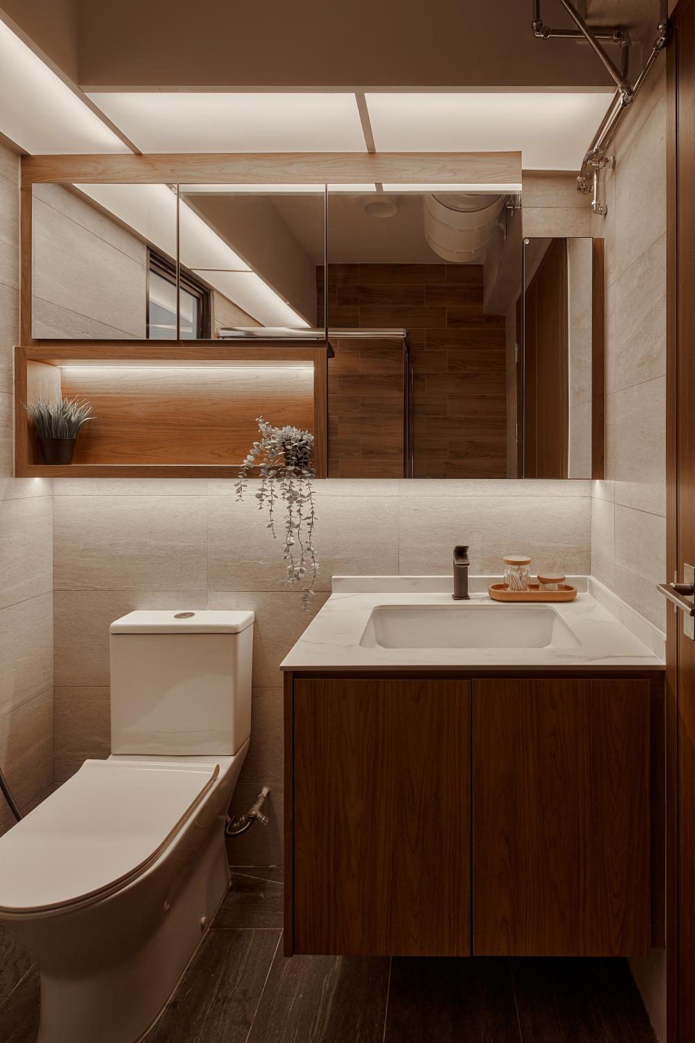 Scandinavian Bathroom with Bathroom Storage and Bathroom Accessories